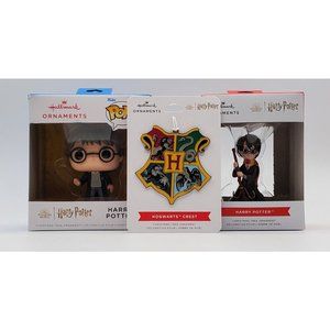 Hallmark Funko Pop Harry Potter Christmas Ornaments Hogwarts Crest Bundle